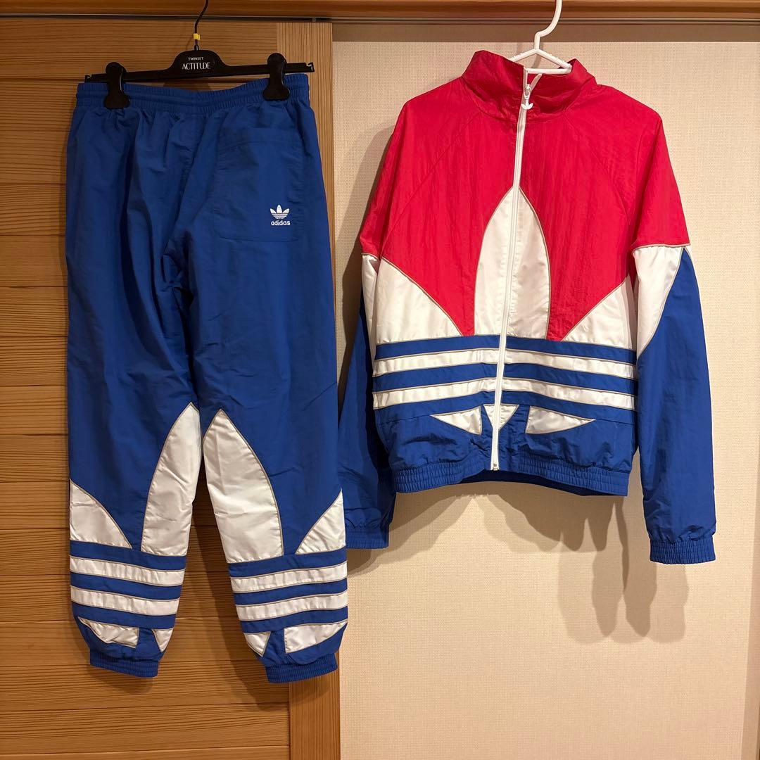 美品　アディダス　セットアップ　オリジナルス　ウーブン　トリコロール 新品】adidas Originals トリコロール セットアップ L パーカー