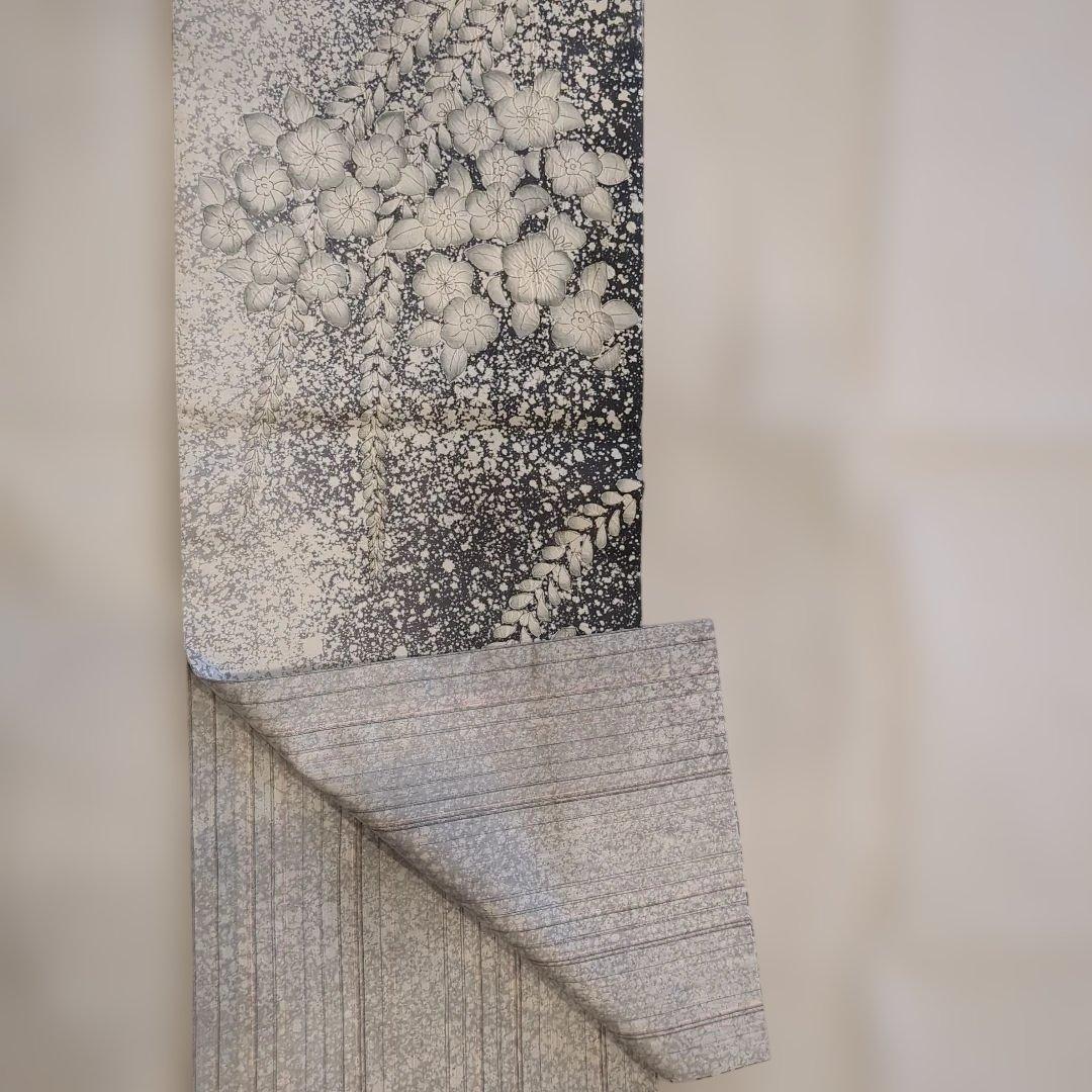 辻が花 本場縞大島紬 袋帯 六通柄 正絹 叩き染め 絞り 未使用訳あり