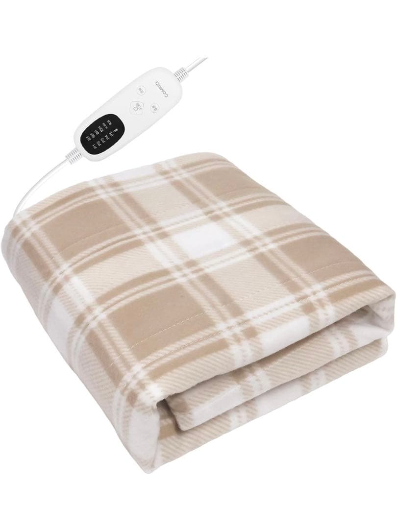 電気毛布 掛け敷兼用 大判190×130cm 表フランネル／裏シープボア グレー