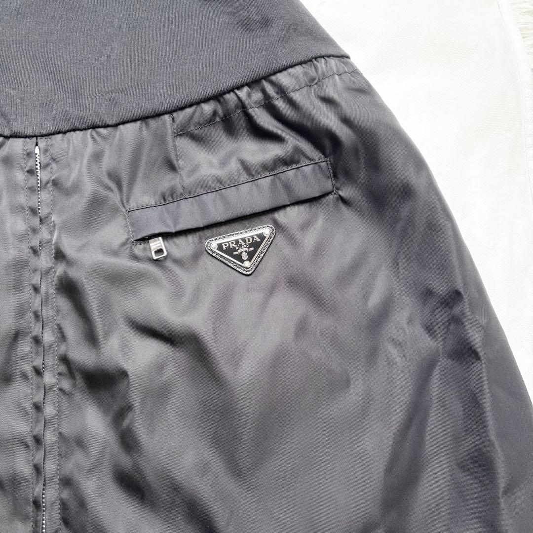 プラダ 2021 コットン リナイロン 切替ワンピース トライアングルロゴ 40