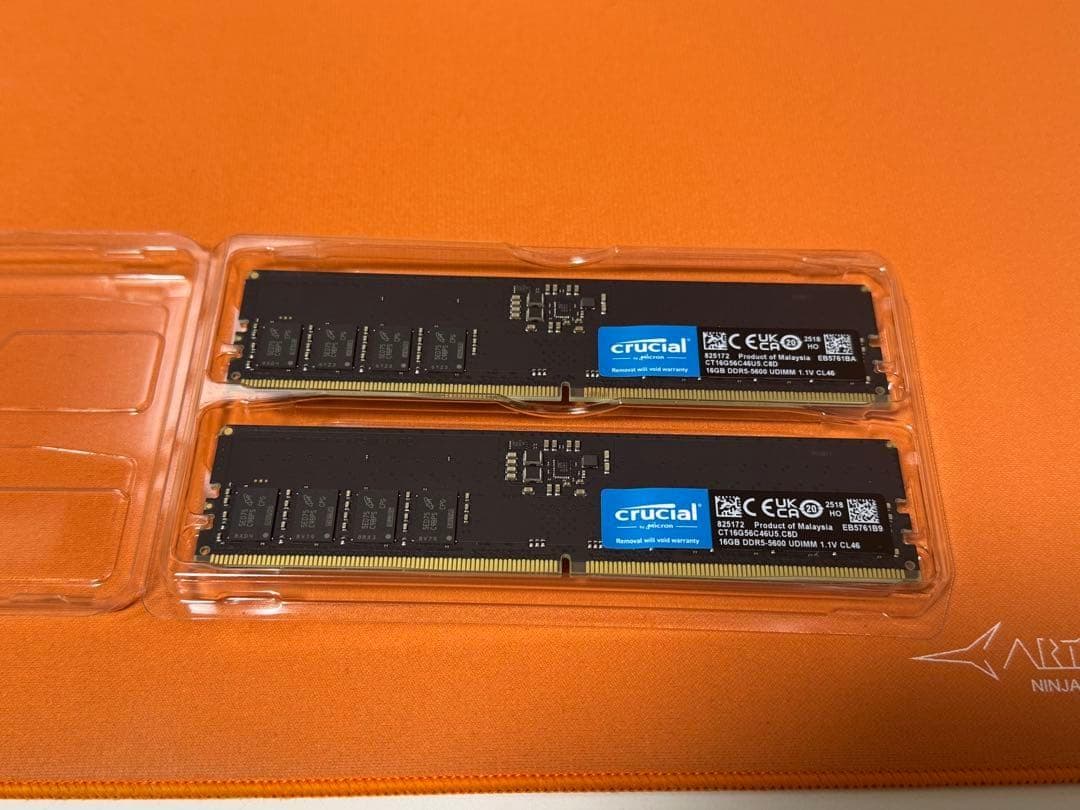 美品 Crucial DDR5 5600メモリー 32GB (16GB×2枚) Amazon.co.jp: Crucial デスクトップ用メモリ 32GBX2枚 DDR5-5600 正規