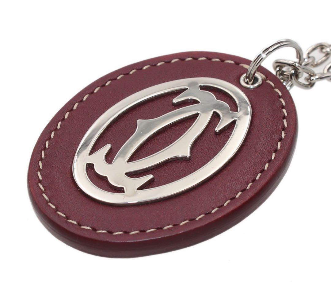 H2874 未使用 カルティエ 2C レザー キーホルダー - メルカリ