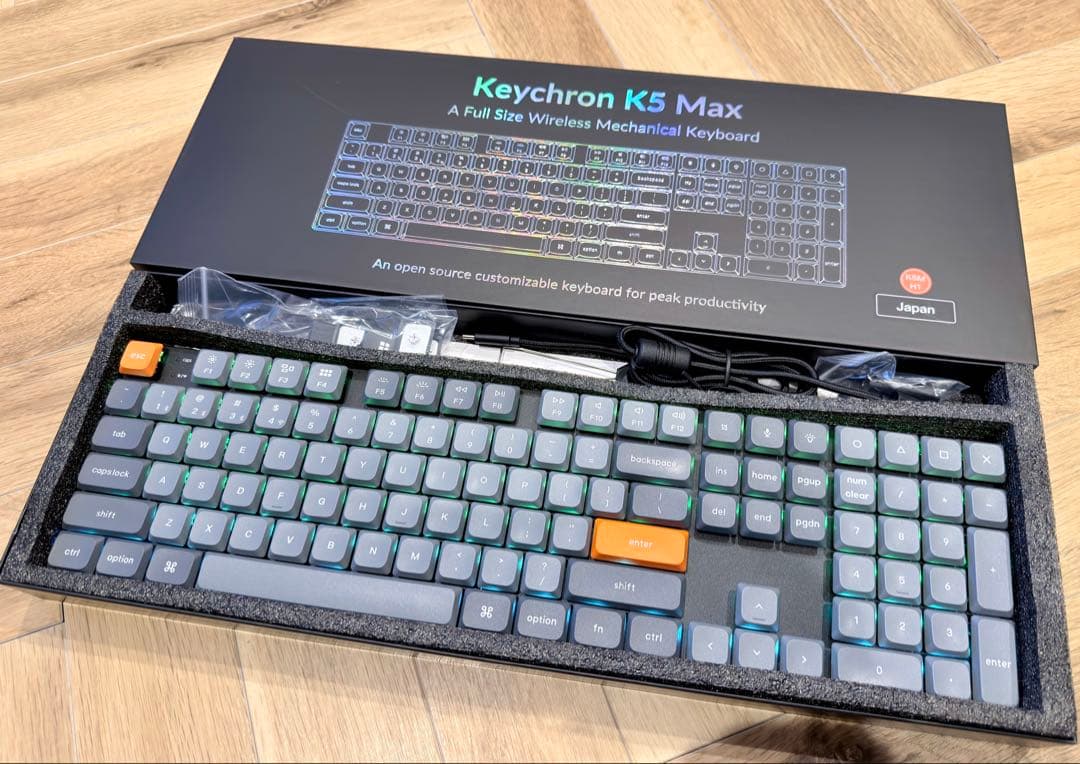 【 Keychron K5 Max 】ワイヤレス キーボード 美品 楽天市場】Keychron K5 Max QMK/VIA Mac日本語配列 有線 / Bluetooth