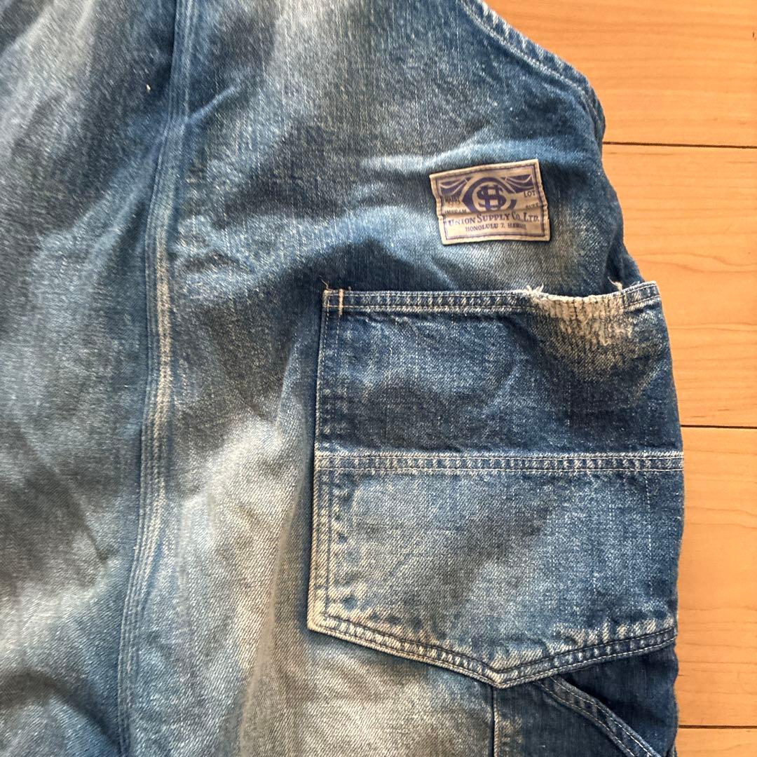 ユニオンサプライ/ブルー ダメージ加工オーバーオール 東洋 - メルカリ