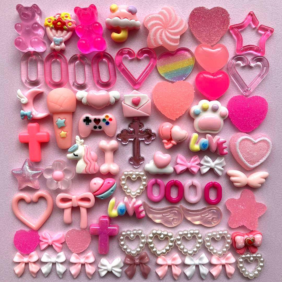 ネイル♡ハンドメイド♡デコパーツ♡ピンク♡十字架、リボン