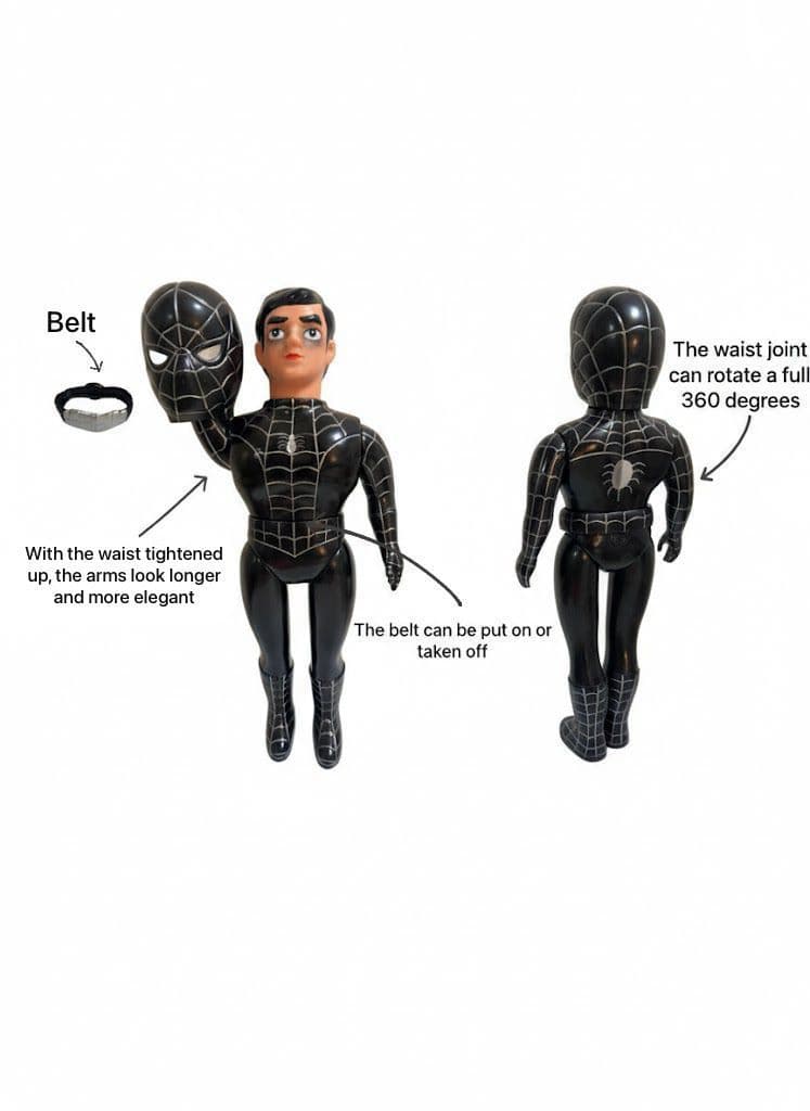 1978 スパイダーマン SPIDERMAN 面取れ 25㎝ ブラック - メルカリ