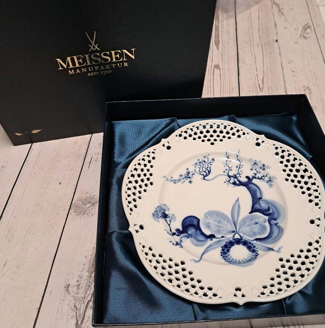 新品未使用箱付き】MEISSEN 青い花 メッシュプレート - メルカリ