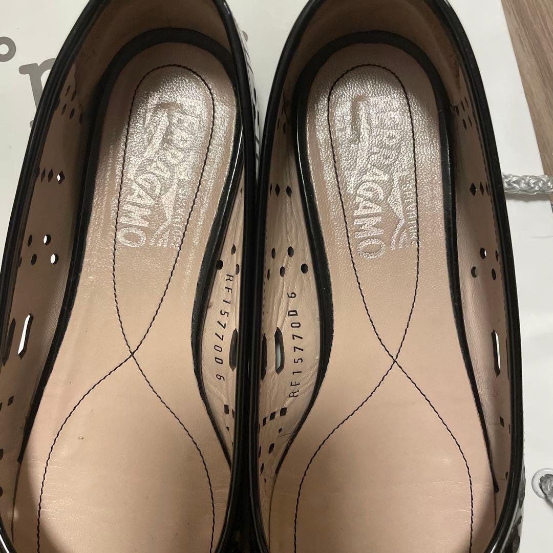 い*ご様 サルバトーレフェラガモ リボン フラットシューズ 23cm サイズ6