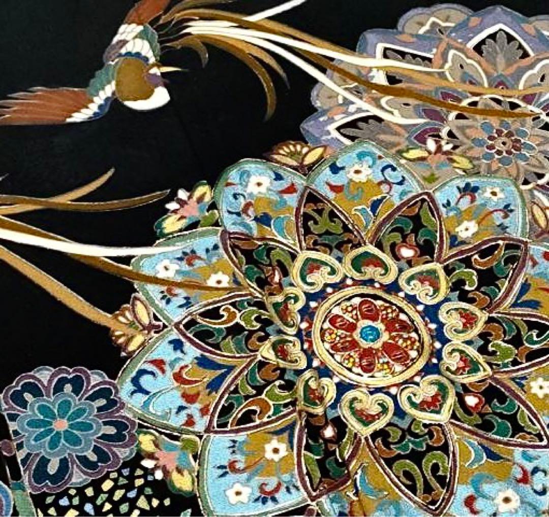 正絹黒留袖 刺繍 作家物 ⑧( 訪問着、紬、袋帯なども出品) - メルカリ