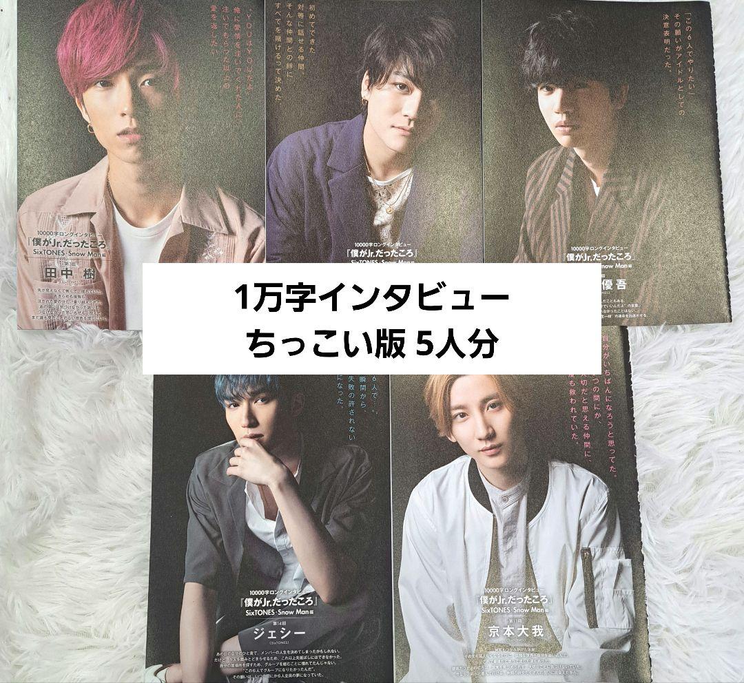☆SixTONES 10000字インタビュー メンバー5人分セット ちっこい版