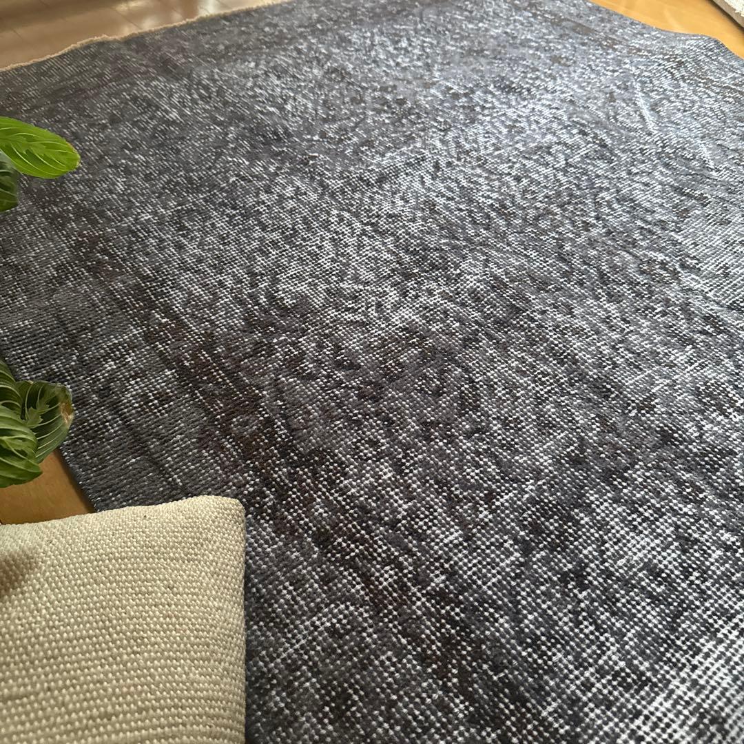 104×207 グレイ×ブラウン オーバーダイ トルコヴィンテージラグ - メルカリ