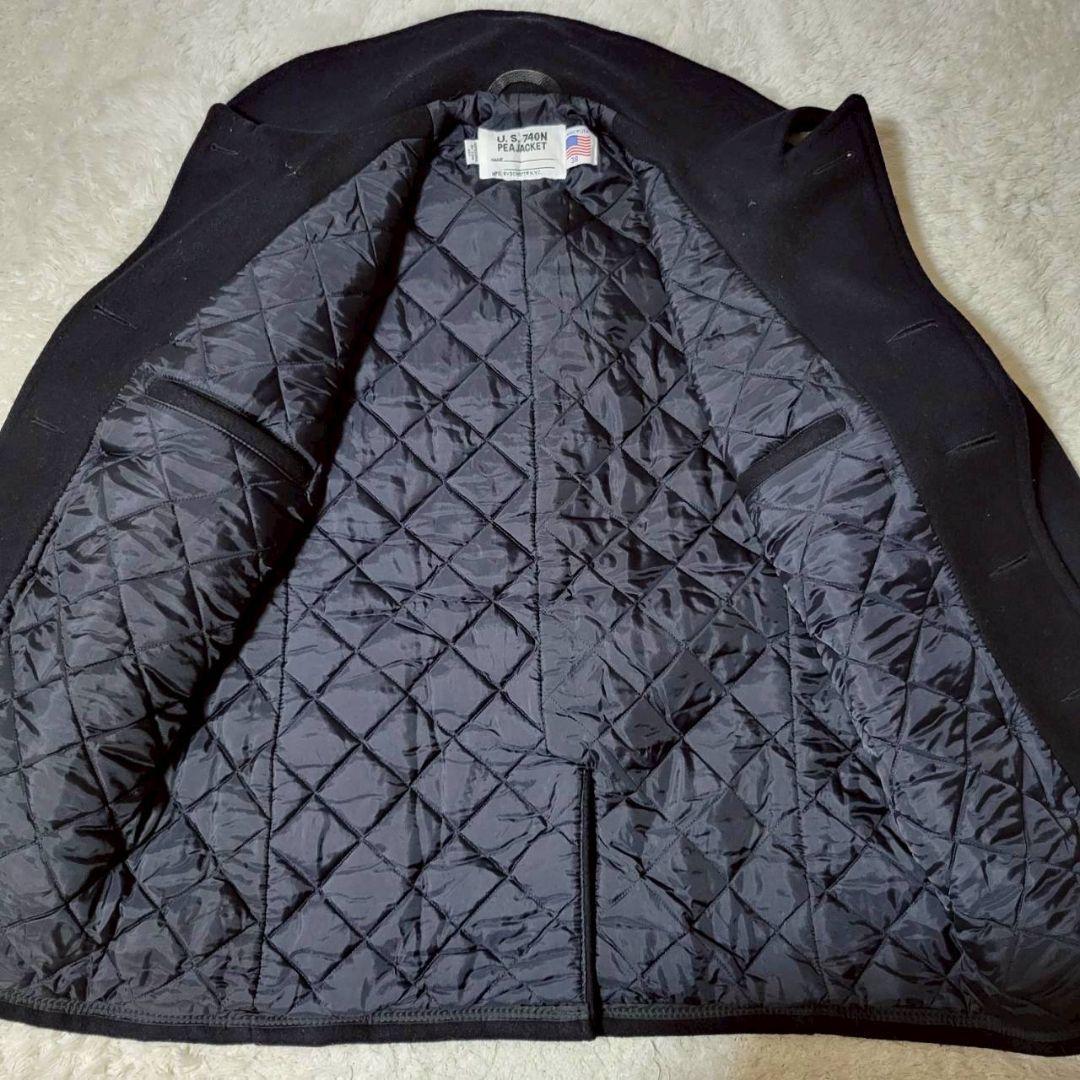 美品✨ Schott ピーコート 740 裏地キルティング 中綿 ブラック 38