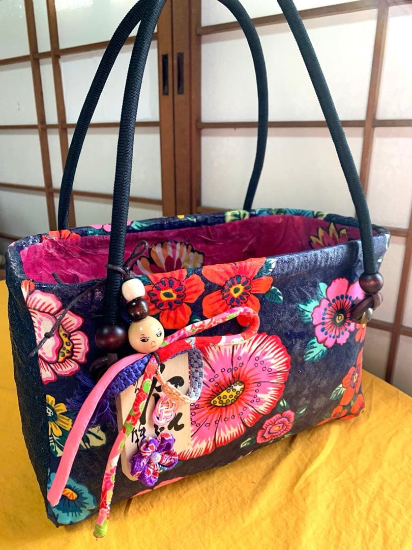 最終❤️一閑張りバッグ フラワー - メルカリ