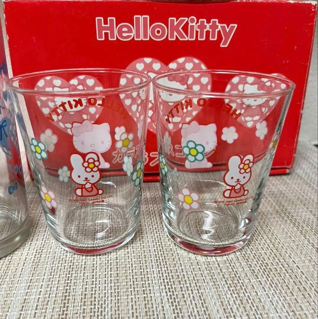 ハローキティ ガラスコップ 5コ 2001年 2007年 - メルカリ