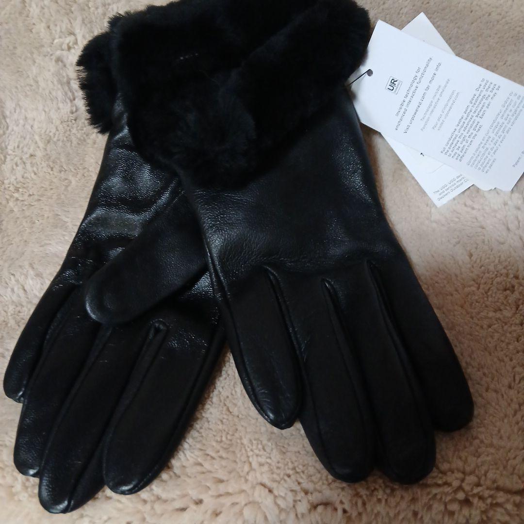 新品　UGG シープスキン手袋 ブラック Mサイズ 楽天市場】アグ 手袋 UGG シープスキン グローブ ダブルジップ