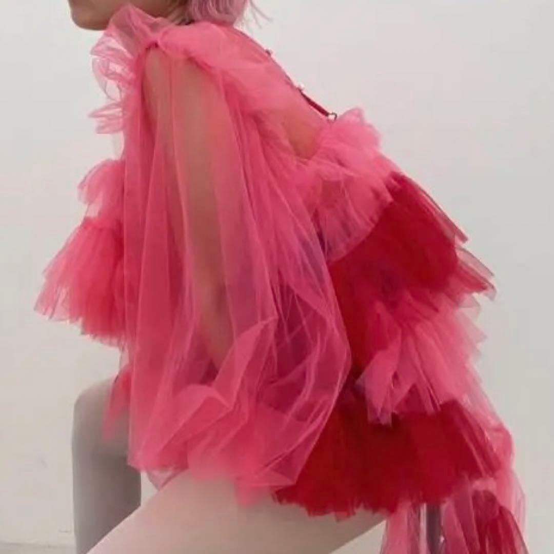 VIVIANOチュールセットアップ ピンク×赤ヴィヴィアーノ - メルカリ