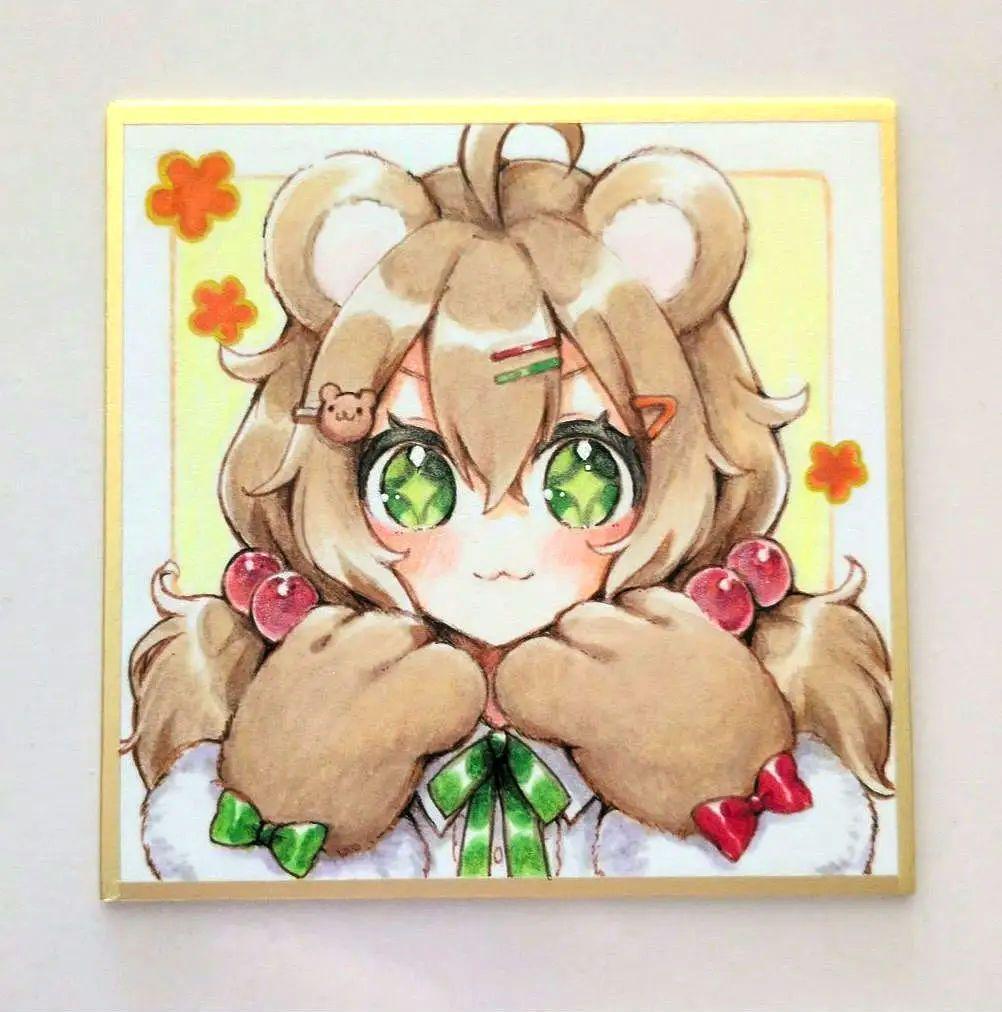 手描きアナログイラスト オリジナル 色紙 - メルカリ