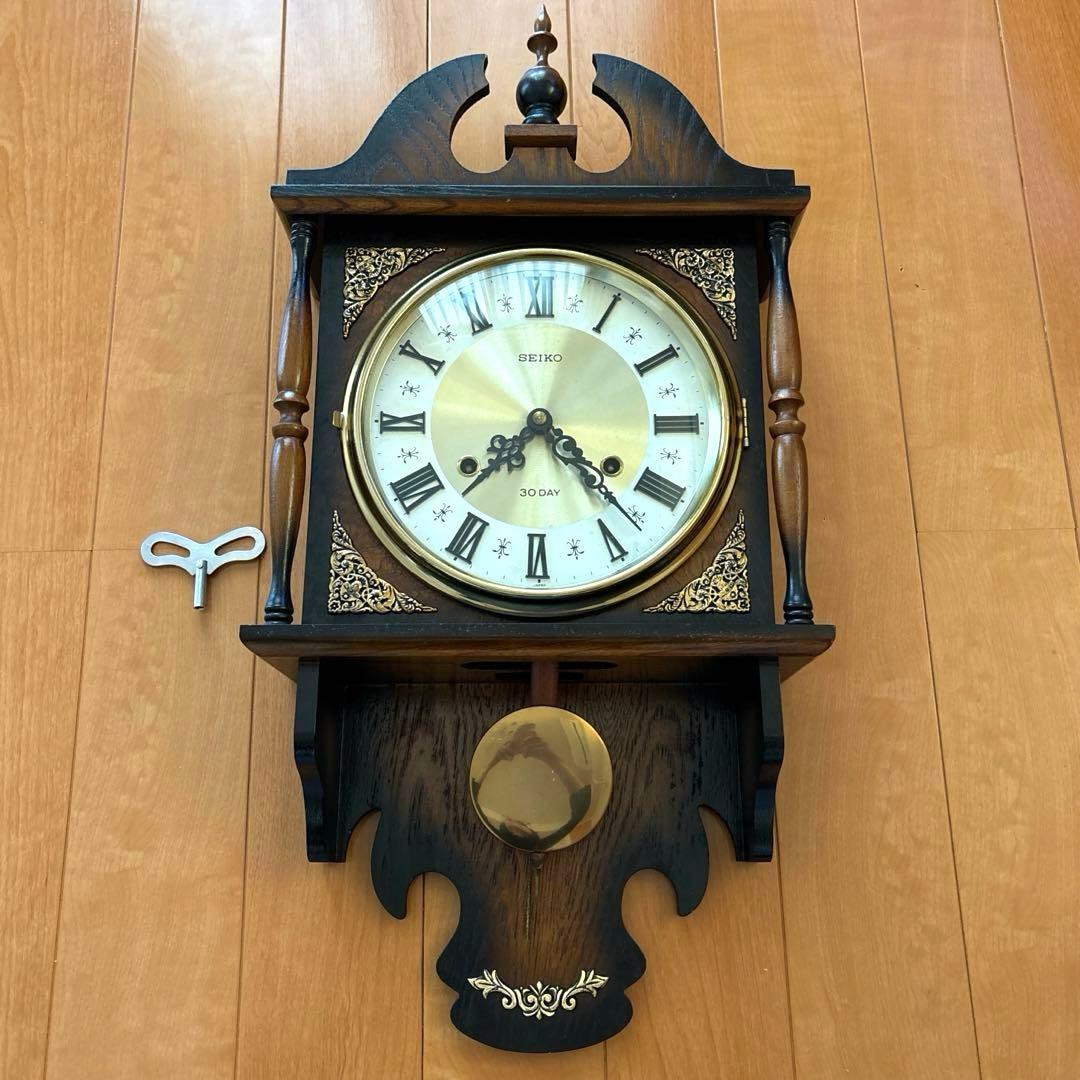 セイコー 振り子時計 アンティーク ゼンマイ式 - メルカリ