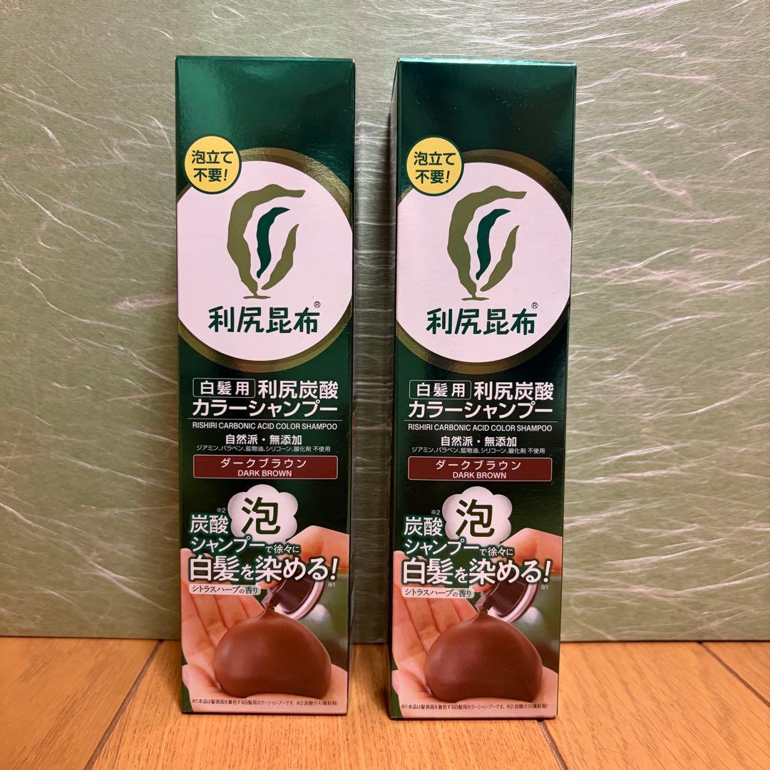 利尻昆布 利尻炭酸カラーシャンプー ダークブラウン 180g 2本セット