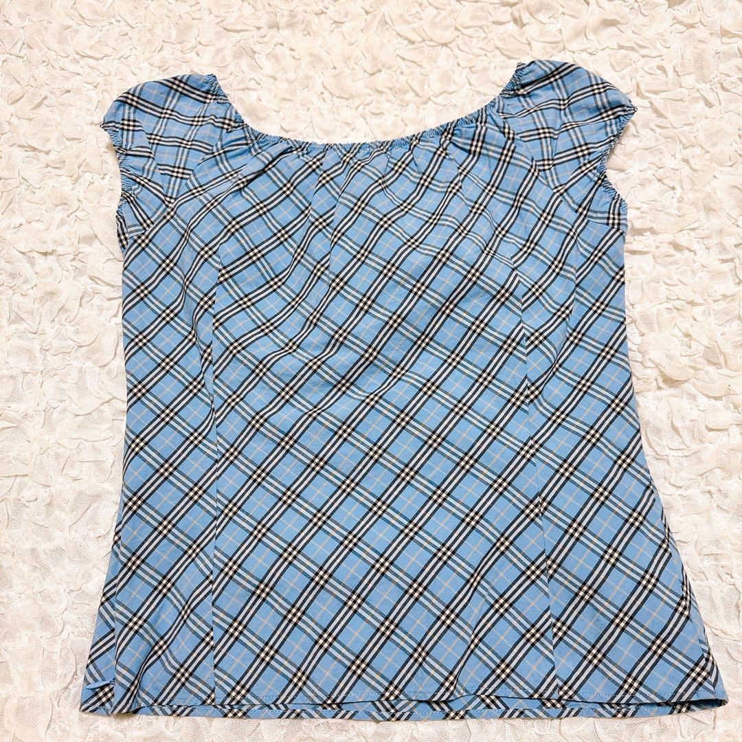 バーバリーブルーレーベル ノバチェック ノースリーブ シャツ 希少
