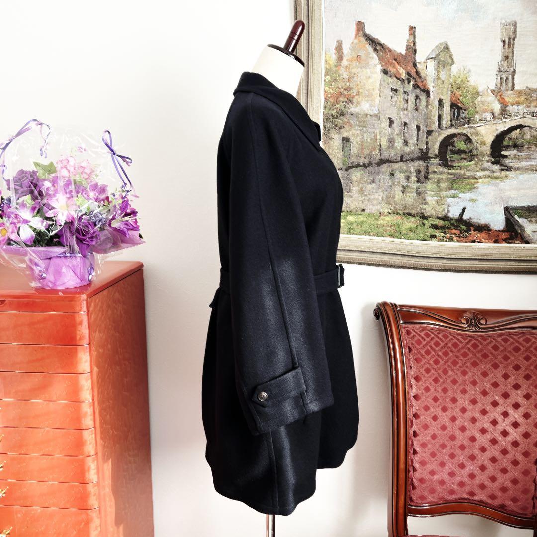 極美品 HERMESエルメス ネイビー ベルト カシミヤ ダブルフェイス