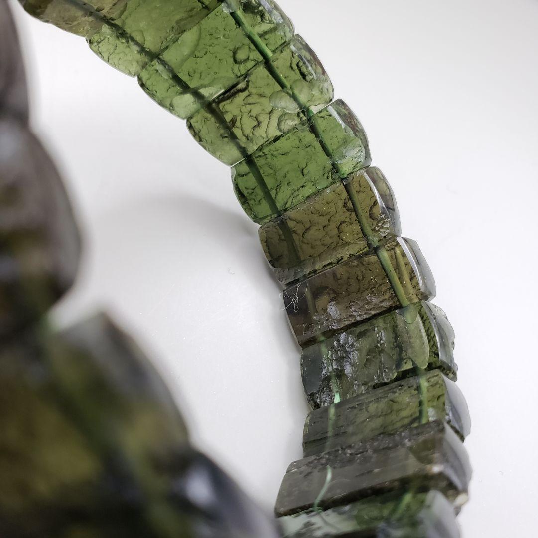 天然 モルダバイト 48.82g【鑑別書付き】 ブレスレット バングル