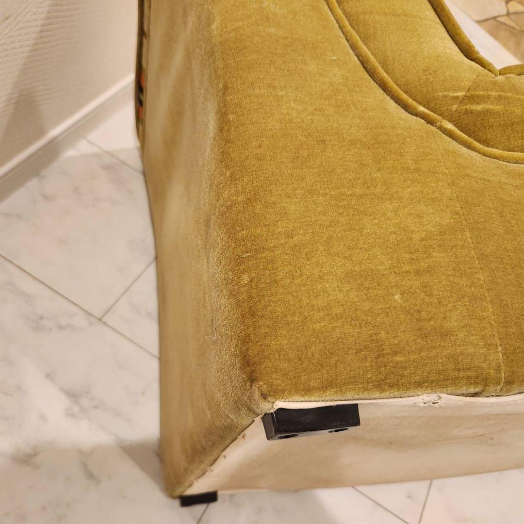 オールドカリモク karimoku ストライプ モケットアームレスシングル