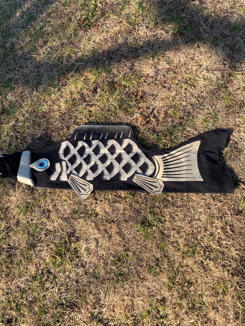 歌川広重「名所江戸百景 水道橋駿河台」手描き鯉のぼり 黒 1.5m 単品