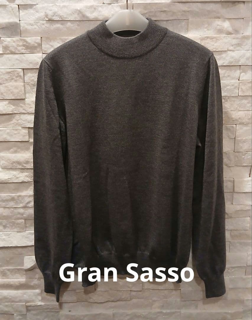 イタリア製 グランサッソ 12ゲージウール モックネックニット50 XL GRAN SASSO（グランサッソ）12ゲージウールモックネックニット 55108