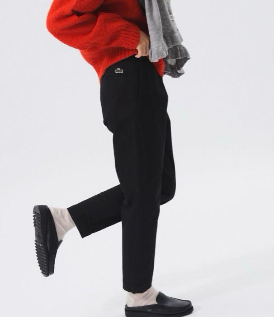 【別注】LACOSTE / コットン パンツ　ブラック　サイズ36 ビームスボーイ別注LACOSTE コットン パンツ ブラック サイズ36