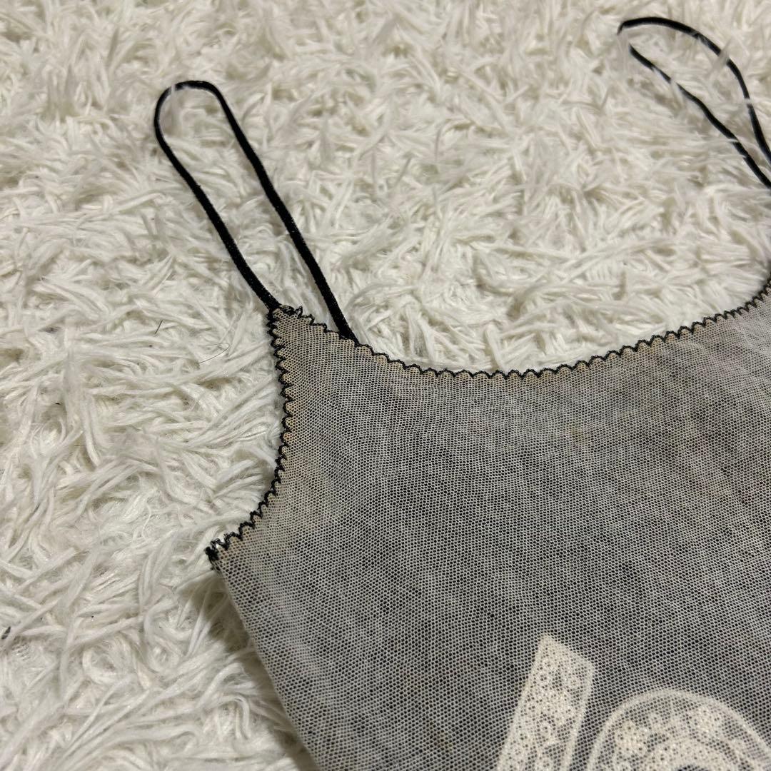 CHANEL ココマーク No.5 デザイン 刺繍 キャミソール メッシュ 38