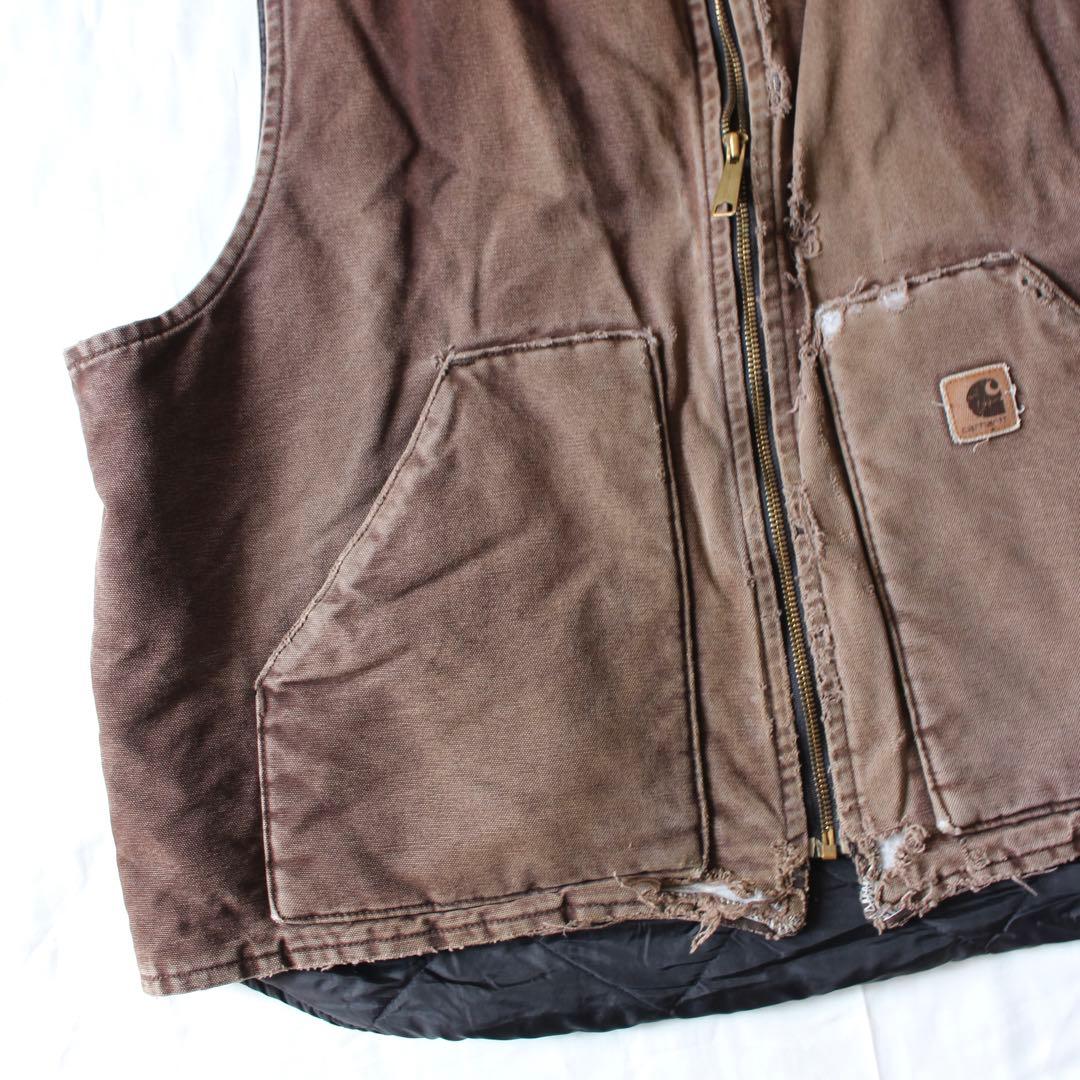 鬼雰囲気•USA製 Carhartt ダックベスト VO2 DKB 2XL 名作 - メルカリ