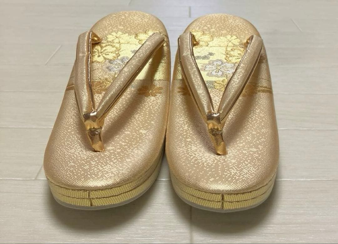 《未使用》佐賀錦　草履バッグセット　礼装　ゴールド