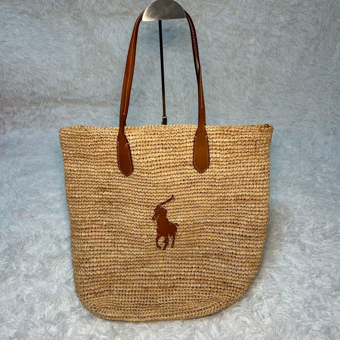 ポロ ラルフローレン カゴバッグ トートバッグ ストローバッグ