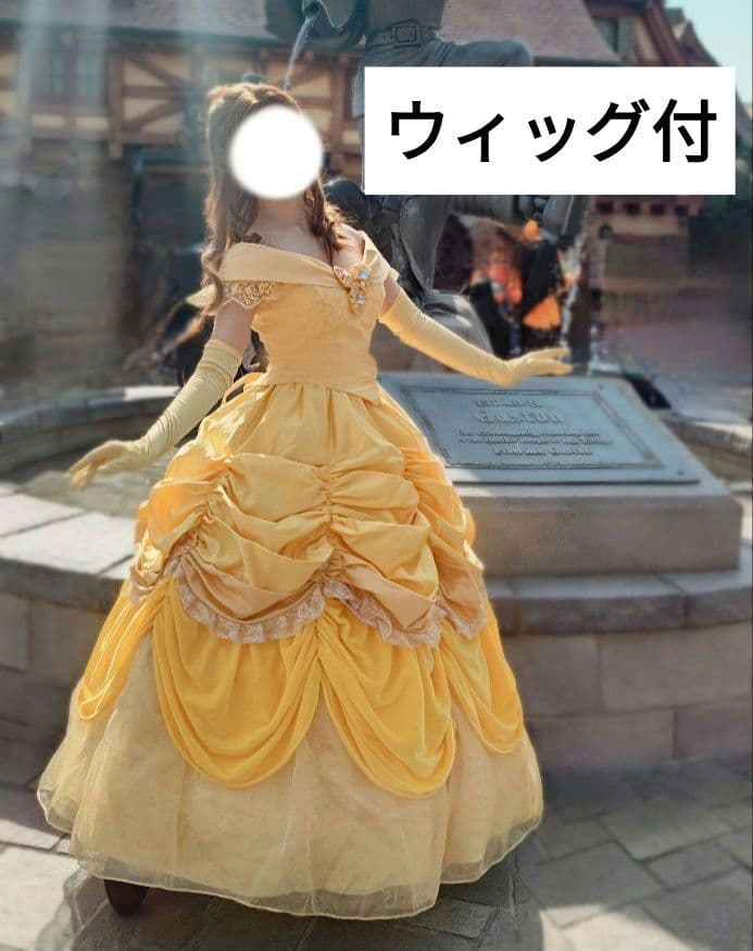 ディズニー ベル コスプレ ウィッグ付 ドレス Dハロ仮装 - メルカリ