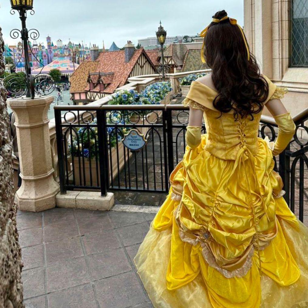 ディズニー ベル コスプレ ウィッグ付 ドレス Dハロ仮装 - メルカリ