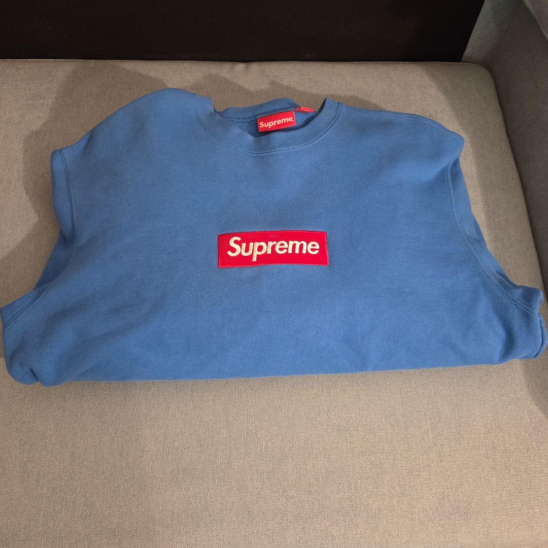 Supreme 青 22AW/BOX LOGO CREWNECK/トレーナーL - メルカリ