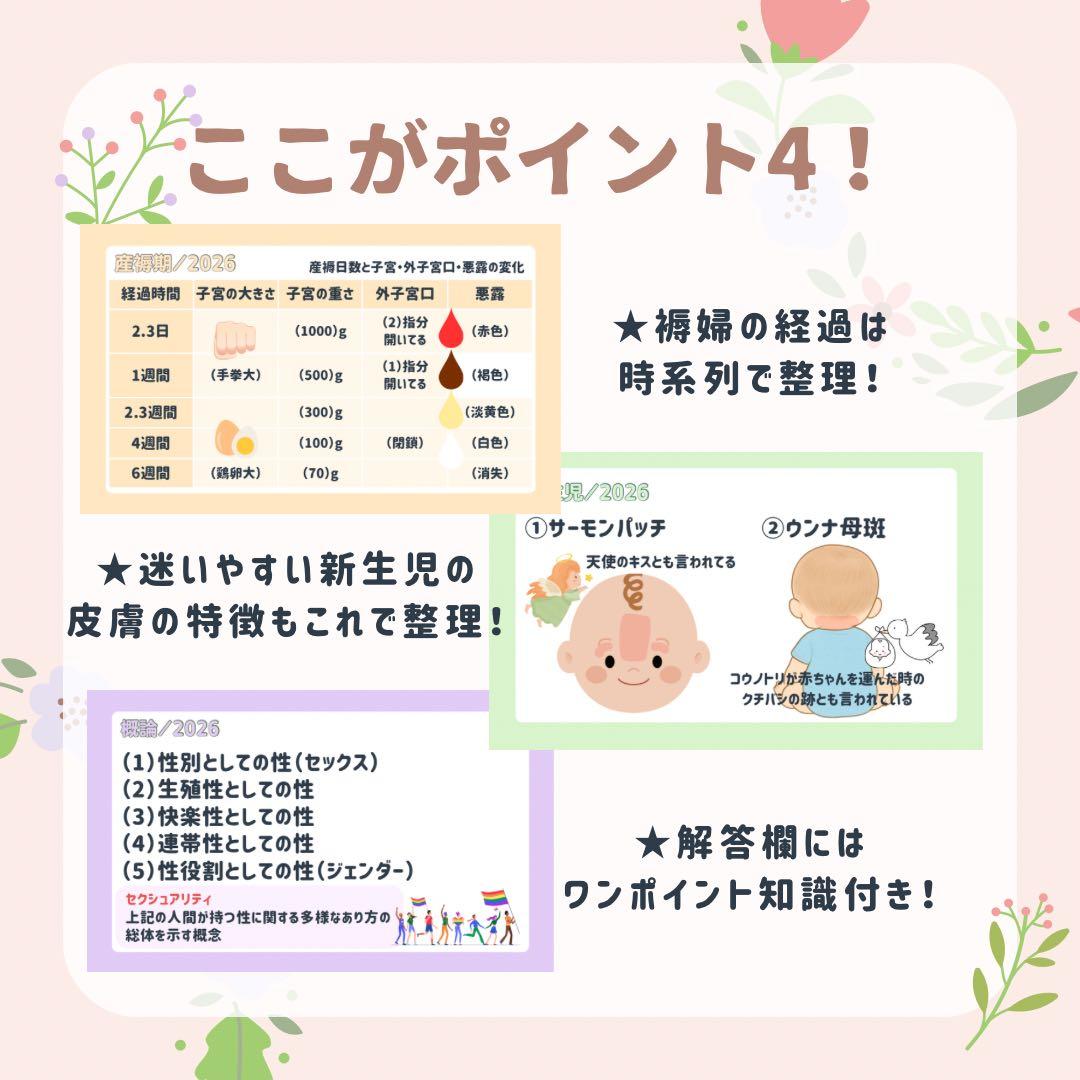 最新版2026年作成｜助産師学校受験｜基礎問題カード＋過去問問題集