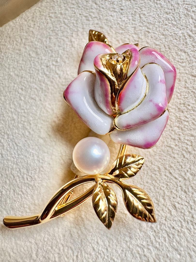 稀少 ミキモト プリンセスグレースコレクション ブローチ K18 パール 極美品 稀少 ミキモト プリンセスグレースコレクション ブローチ K18 パール