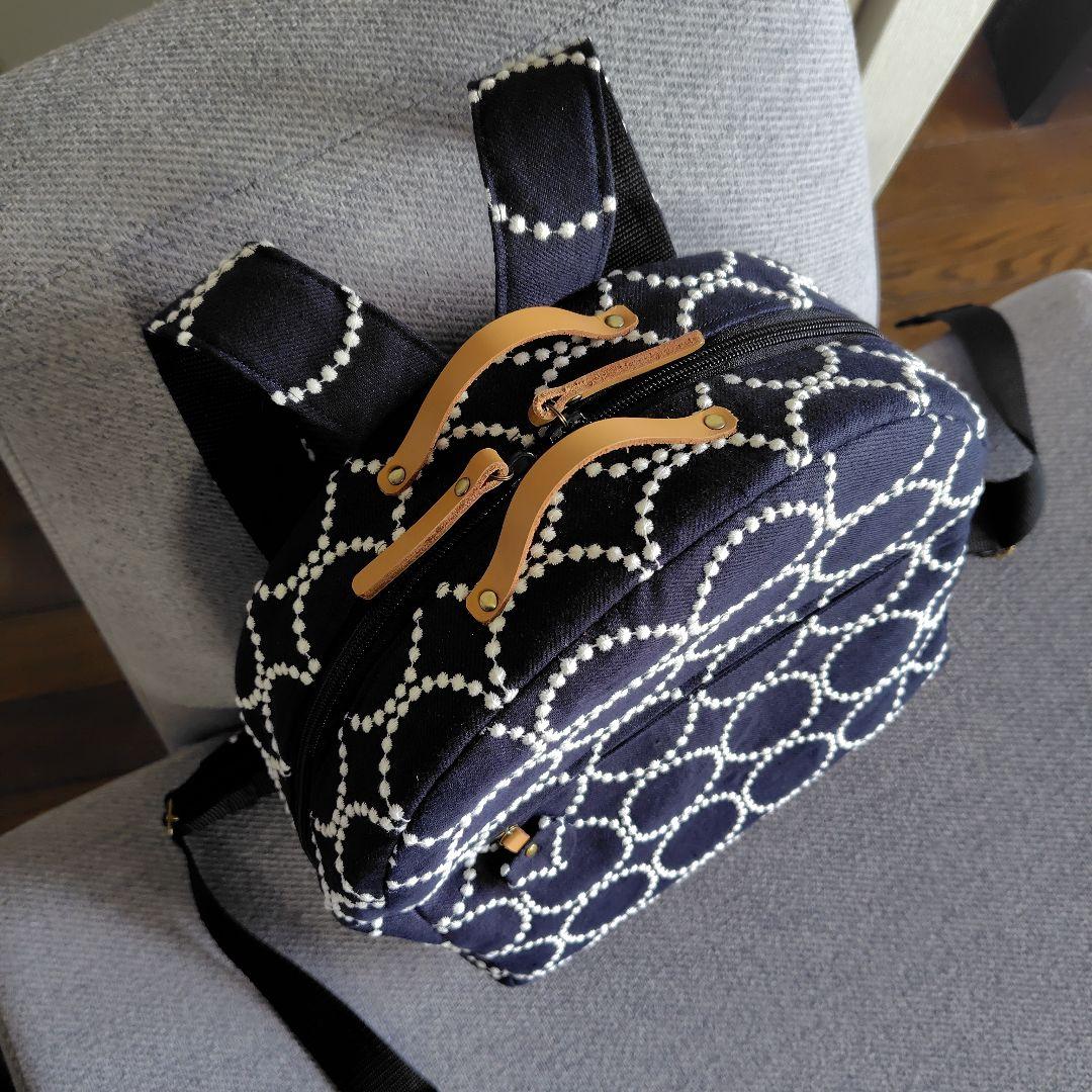 ミナペルホネンタンバリン両開きリュックハンドメイド 84480bb79da226ffba002a77f294c7