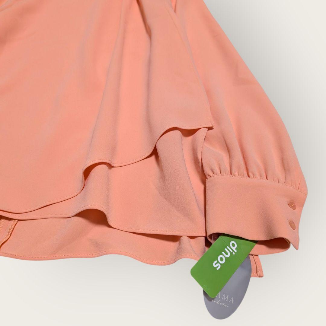 新品タグ付】ダーマコレクション サーモンピンク ブラウス 13号 DAMA