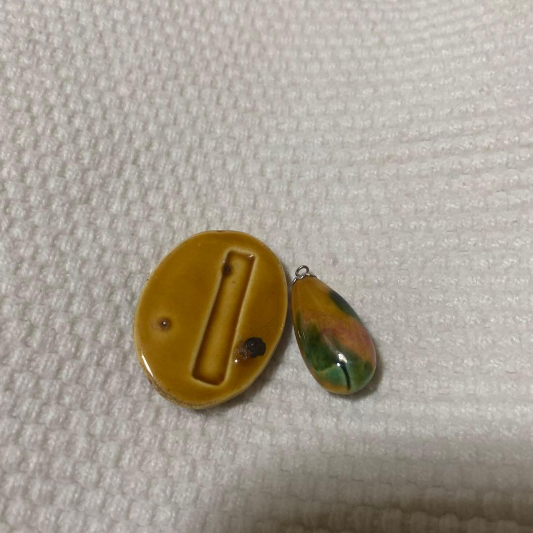 九谷焼「加賀の華」シリーズ 陶器 リメイク品(帯留 帯飾り ペンダント