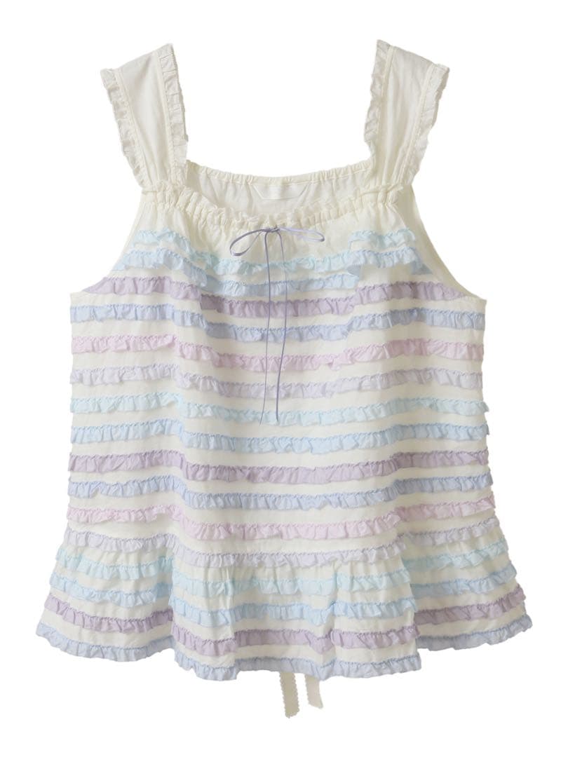 ピンクハウス あじさいグラデーションフリルキャミソールブラウス 2025年 あじさいグラデーションフリルキャミソールブラウス｜ピンクハウス