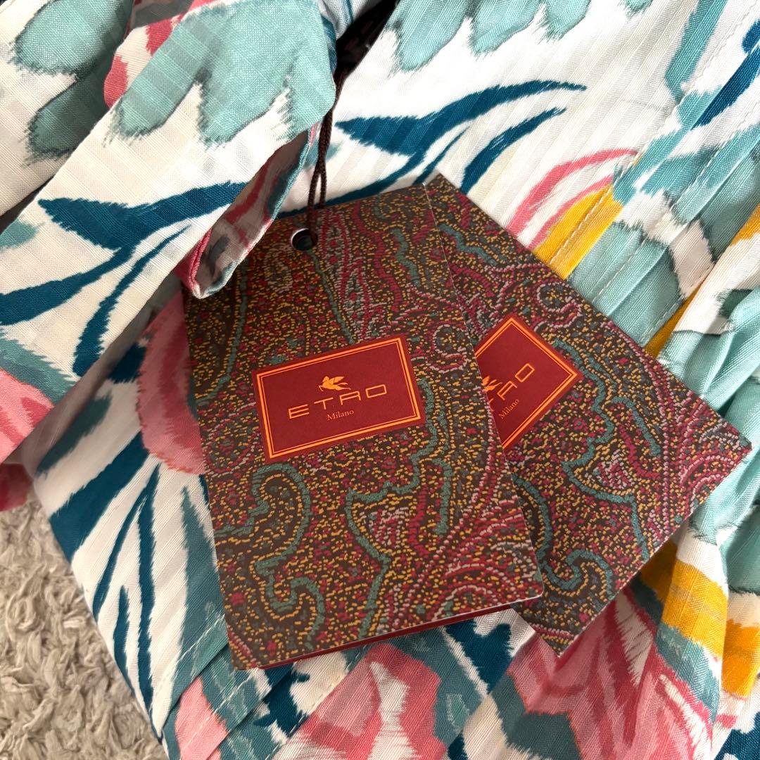 タグ付✨】エトロ チュニック シャツ ボウタイ リボン 総柄 ワンピース