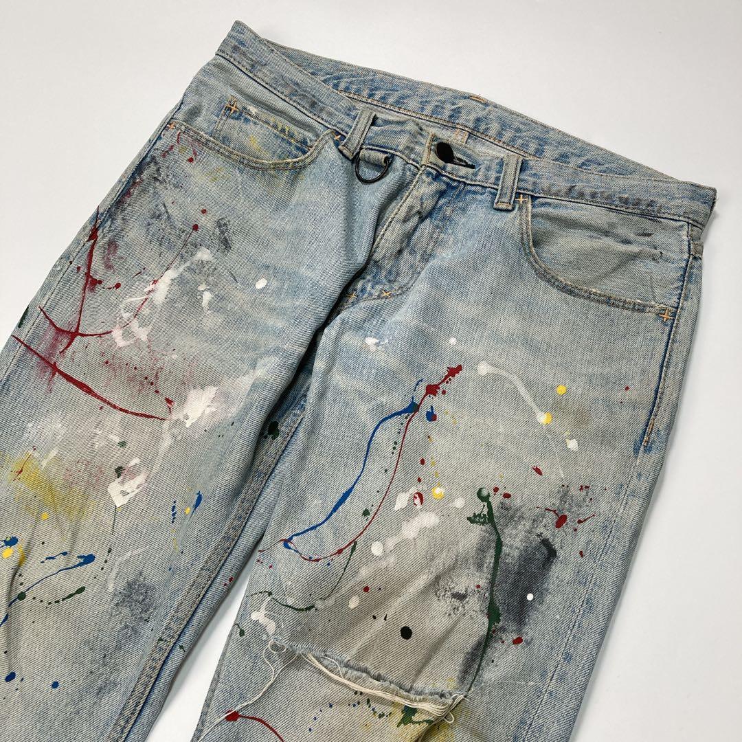 NUMBER (N)INE ペイント デニムパンツ 06SS ガンズ期 2×30 - メルカリ