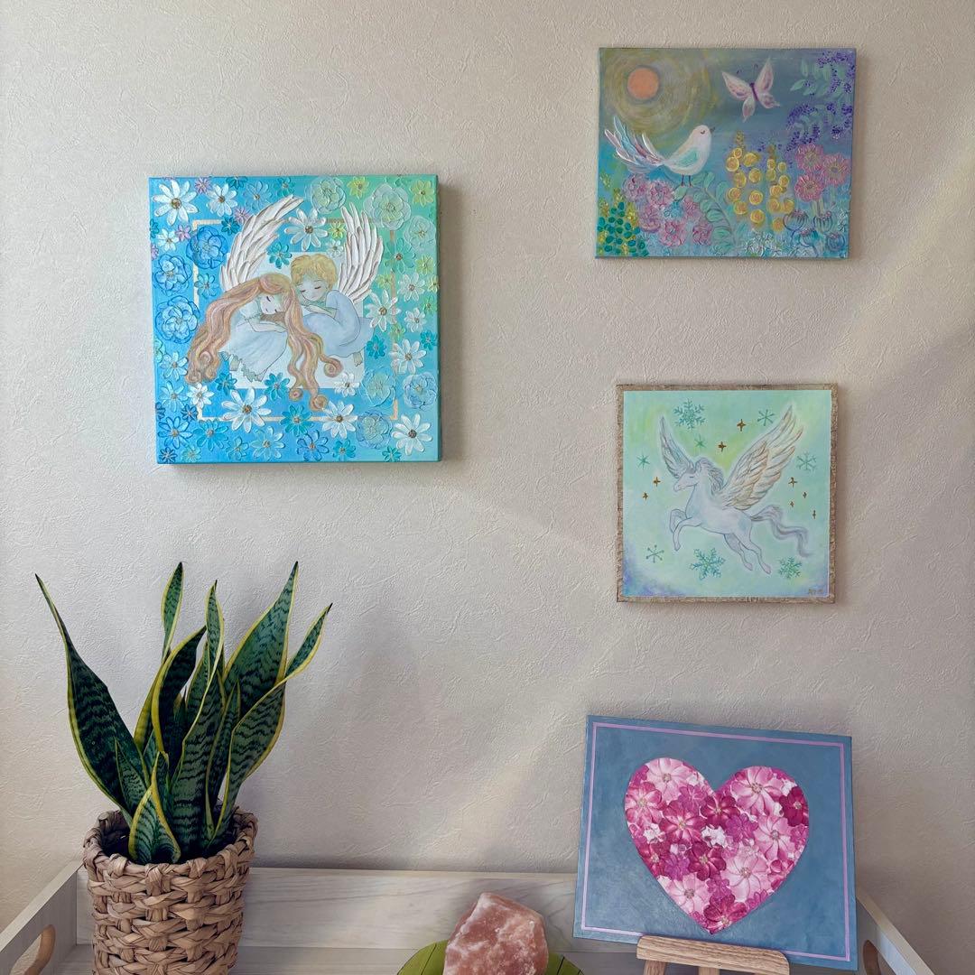 天使の安らぎ 原画｜テクスチャーアート・癒しのインテリア絵画 30cm