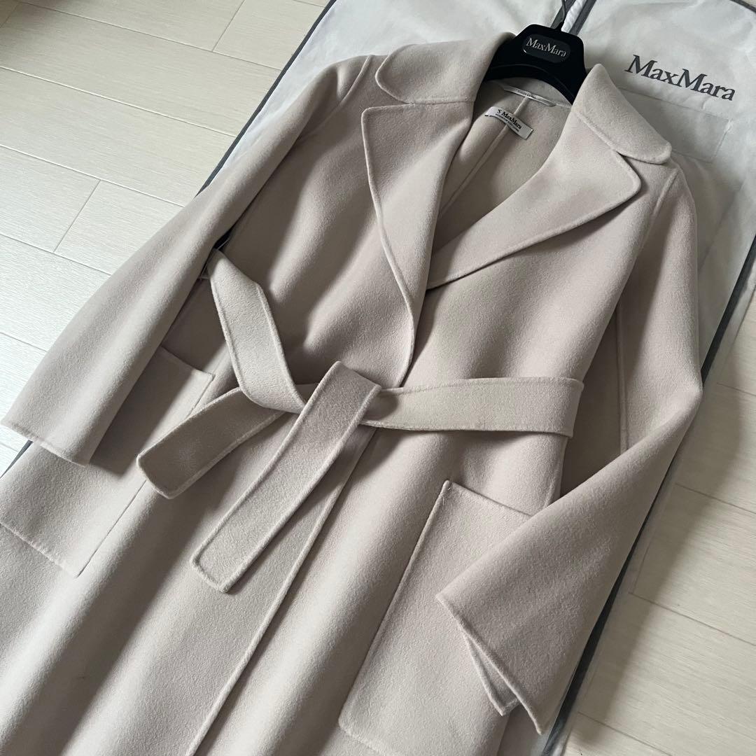 極綺麗❗️現行 クチートアマーノ 艶感◎ベルテッドコート エクリュ