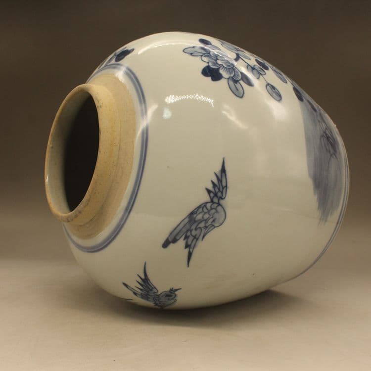 清光緒鯖牡丹花蓋缶 景徳鎮 陶磁器 装飾品 現代工芸品