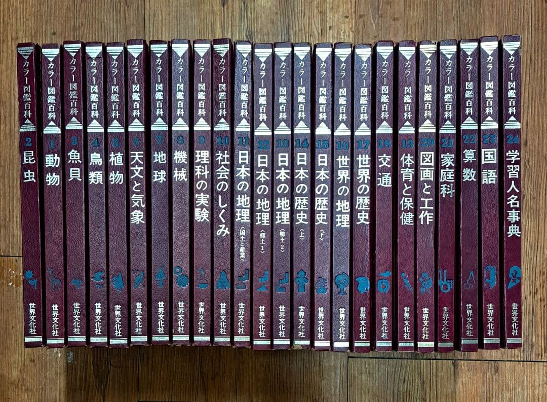 再値下げ レトロ カラー図鑑百科全24巻セット 世界文化社 事典 古書