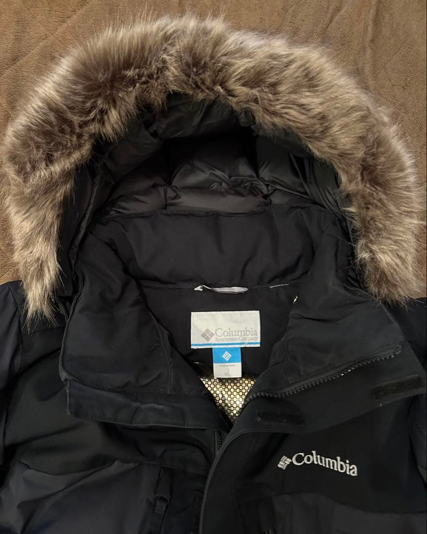 美品☆コロンビア メンズ XL ダウンジャケット オムニヒート フード